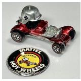 1969 Hot Wheels red line Red Baron with button