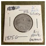 1875 German Mark 90% silver