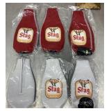 6 Stag beer bottle koozies