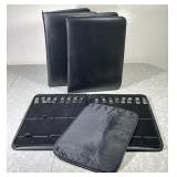 3 black leatherette 10x14 necklace portfolios