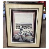 Framed Dick Mason dalmatian print 37x30