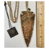 Dara Ettinger carved agate arrowhead necklace