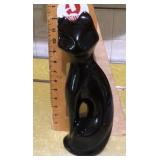 Mid century ceramic black cat figure