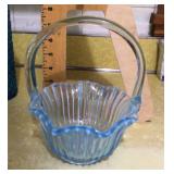 Blue glass basket