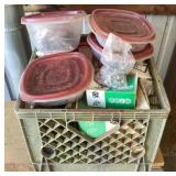 Milk crate full of nuts and bolts