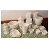 Group of milk glass