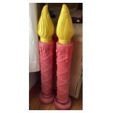 Pair of blow mold Christmas candles