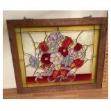 Framed stained glass panel