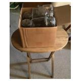 TV tray and box of jars
