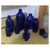 Cobalt blue bottles