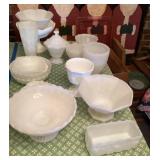 Group of milk glass
