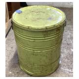 Yellow metal waste can