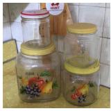 4 storage jars and canisters