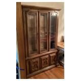 2 pc oak display cabinet