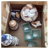 Box of beach themed decor