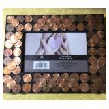 Picture frame covered in pennies
