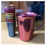 Color Craft anodized aluminum pitcher and tumblers