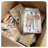 Box of old sewing patterns