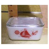 McKee red sailboat refrigerator dish