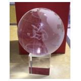 Glass Anheuser Busch world globe paperweight