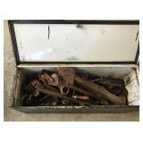 Truck box full of rusty primitive tools, etc.