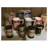 Clean up lot of beer cups and mugs