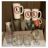 Beer glasses and cups
