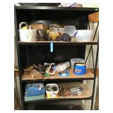 Metal shelf and contents