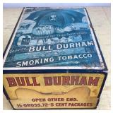Empty Bull Durham Tobacco box advertising