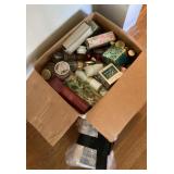 Box of Avon and books