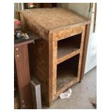 Homemade tilt-top shop desk