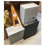 3 metal locking boxes