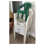 Stack of outdoor chairs