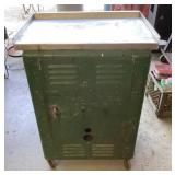 Rolling locking metal cart