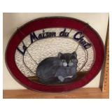 Framed stained glass panel