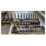 2 Hansen trays w/ 3/8'&1/2' Craftsman sockets