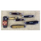 6 pocket knives and lighter