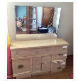 Blonde Harmony House dresser with mirror
