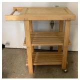 Wooden utility cart kitchen island