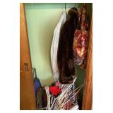 Contents of closet with mouton coat