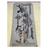 Painting of Mayan King Chan Bahlum II on leather
