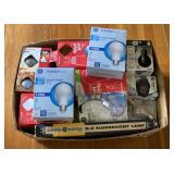 Box of assorted light bulbs