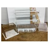 Group of organization racks and storage