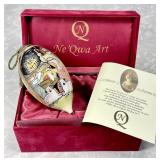 Signed Ne'Qua reverse painted ornament