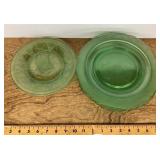 9 Depression uranium glass plates