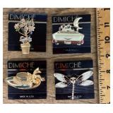 4 costume jewelry brooches