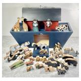 46-pc hand painted folk art Noah's Ark playset