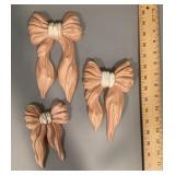 Homco 3-piece bow wall art