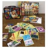 Pokï¿½mon cards and lunchbox