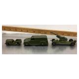3 Tootsietoy military vehicles